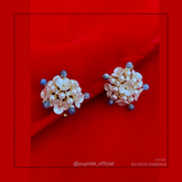 藍晶石花朵耳夾 KYANITE EARRINGS